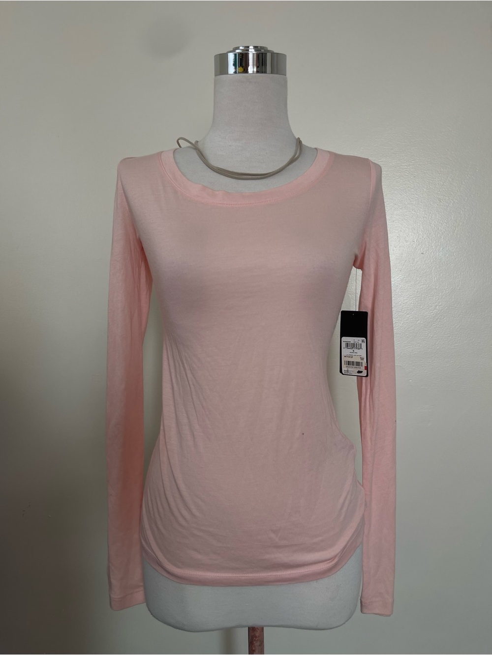 Guess Long-Sleeve Crewneck Top - Light Pink